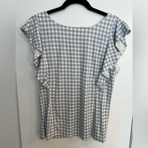 NWT Ann Taylor cross back, gingham blouse. M